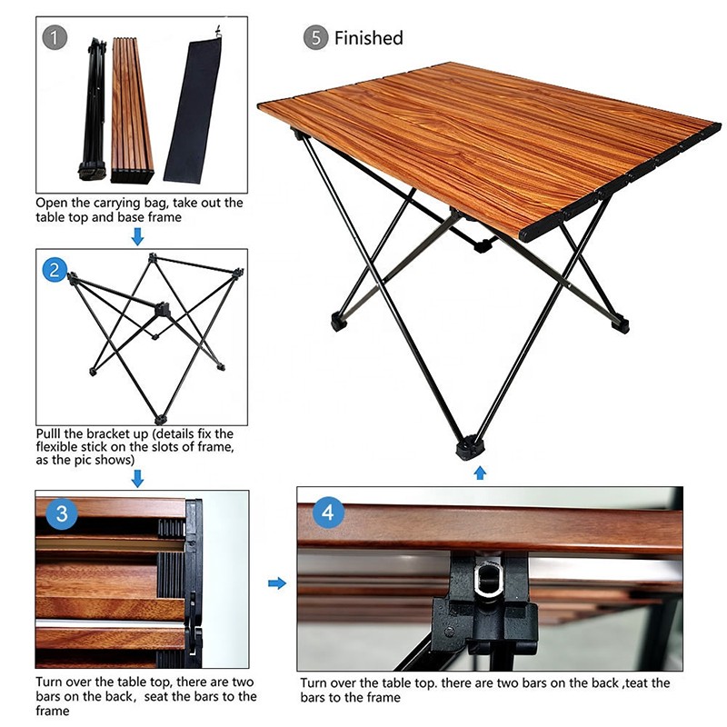 sammenleggbart campingbord i aluminiumslegering