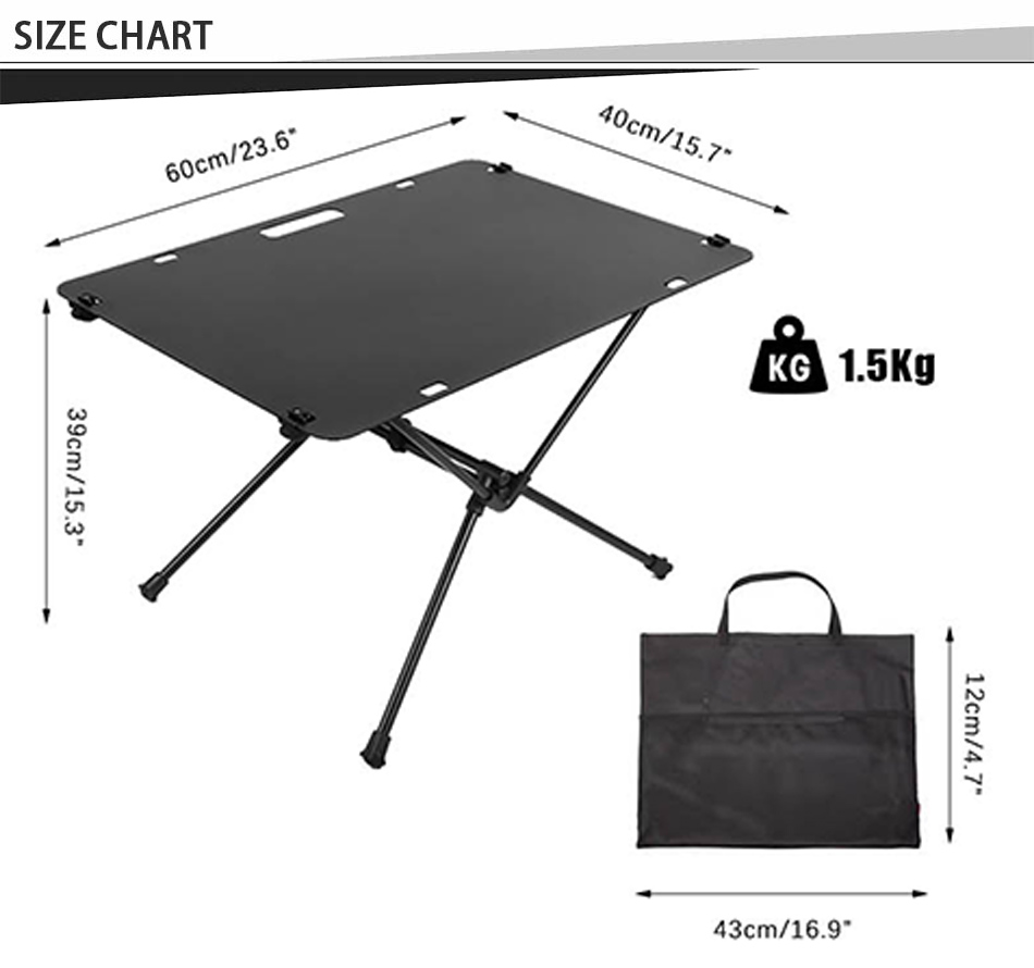 slitesterkt ultralett campingbord