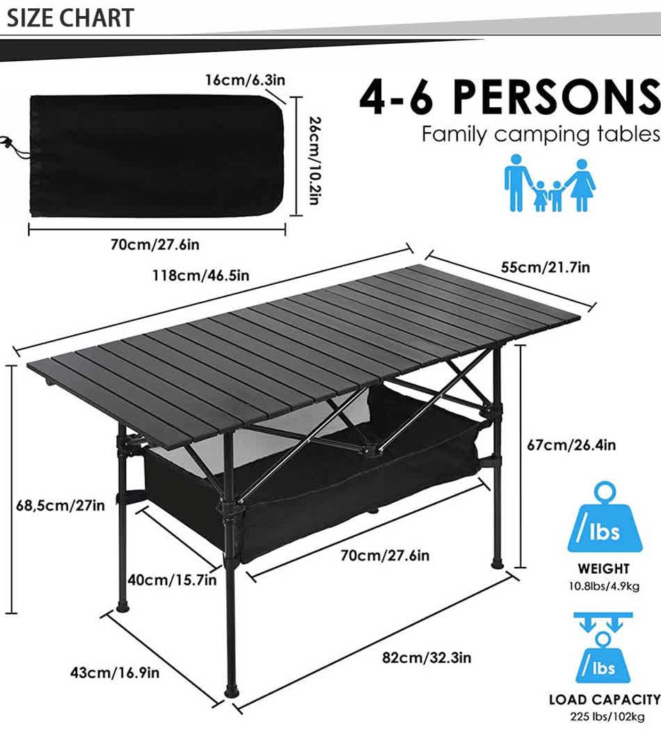piknikbord i aluminium for bakgård