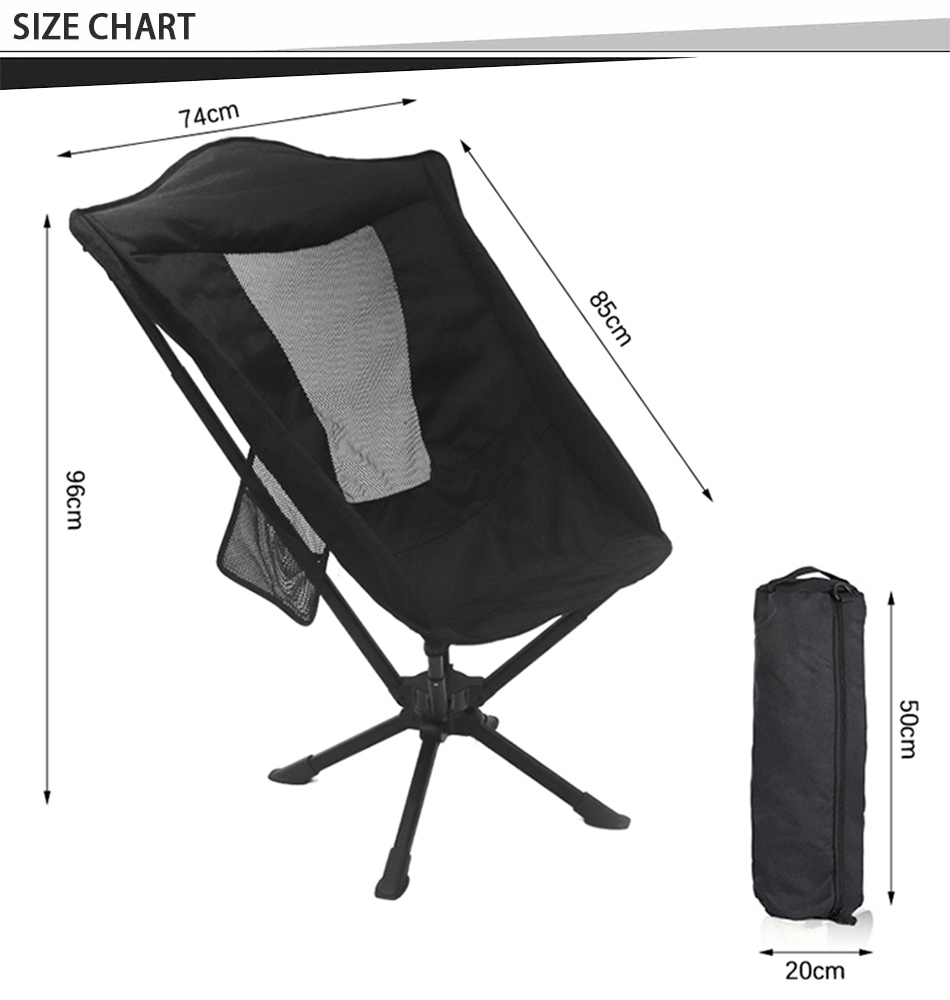 roterende campingstol for bakluke