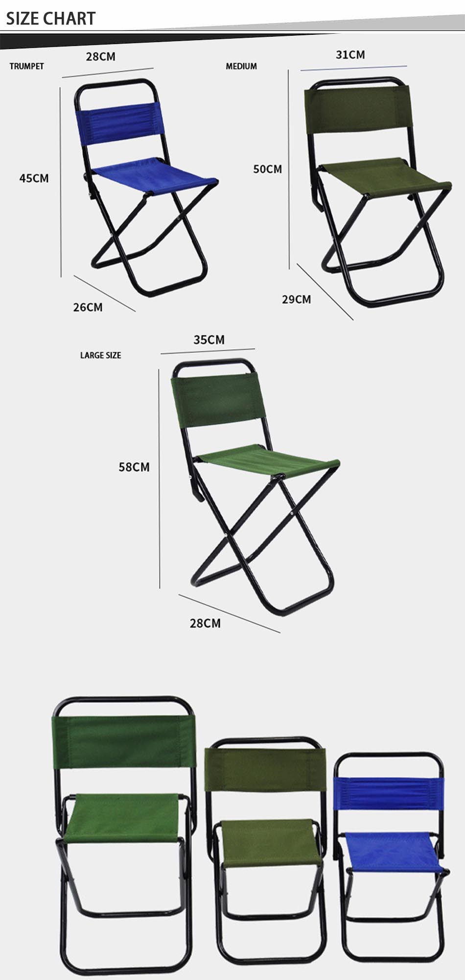 Camping Folding Stool Size