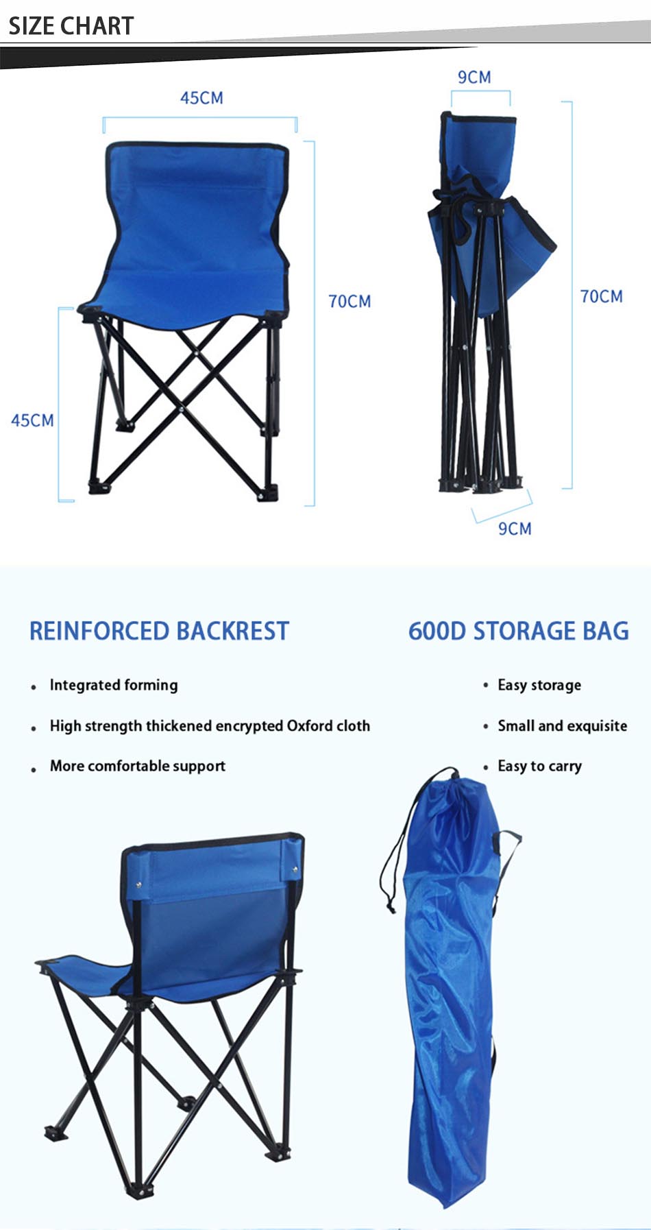 Portability Camping Chair Size