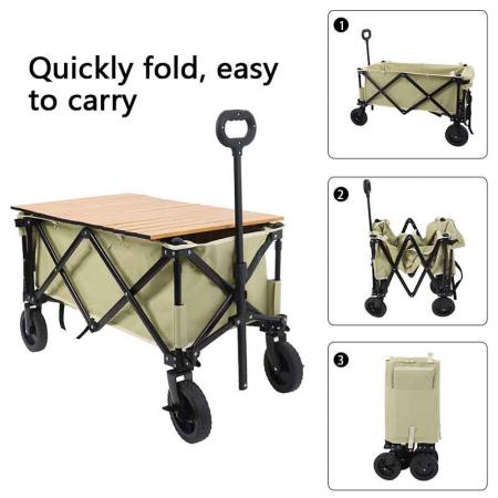 Heavy Duty sammenleggbar sammenleggbar vogn Utility Outdoor Camping Garden Cart 