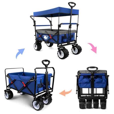 hage stålramme campingvogn vogn håndlastebil sammenleggbar kalesje verktøy reise sammenleggbar strandvogn 
