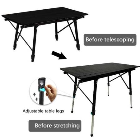 sammenleggbart utebord aluminium sammenleggbart høydejusterbart sammenleggbart bord camping utendørs lettvekt for camping 