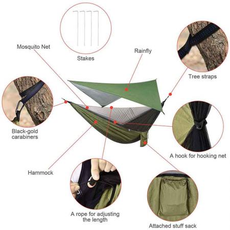 lett vanntett hengekøye presenning hengekøye regnflue hengekøye deksel for backpacking tur- og campingutstyr 