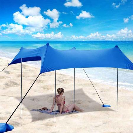 pop up strandtelt fisketelt solskjerming strandsolskjul med sandspade markplugger og stabilitetsstenger 