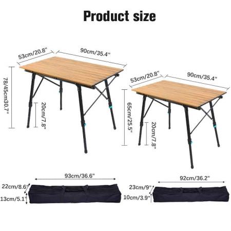 campingbord sammenleggbart utendørs campingbord justerbart høydejusterbart utendørsbord bærbart sammenleggbart lettvektsbord for piknik 