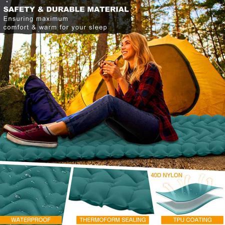 utendørs camping liggeunderlag med innebygd pute for backpacking fotturer 
