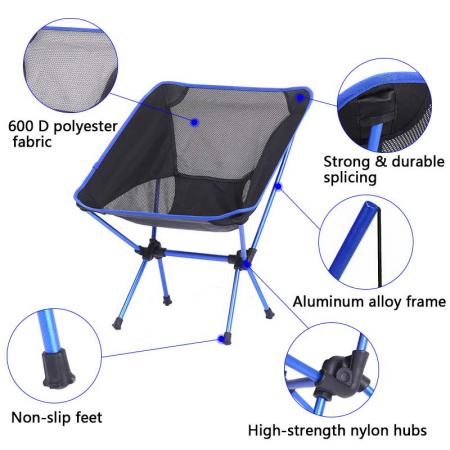 sammenleggbar loungestol lett sammenleggbar strandcampingstol med bæreveske lett å bære 
