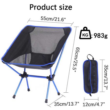 sammenleggbar loungestol lett sammenleggbar strandcampingstol med bæreveske lett å bære 