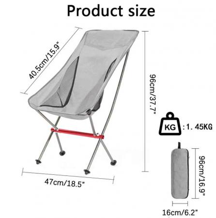 aluminium strandstol bærbar camping sammenleggbar med bæreveske slitesterk ultralett strandstol 