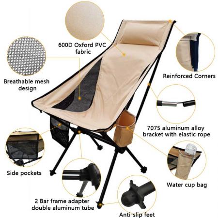 utendørs bord og stolsett bærbar campingstol med bæreveske lett å bære for utendørs 