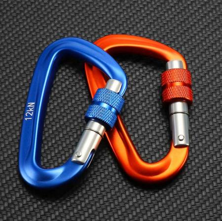 Kraftig aluminiumslegering Karabinkrok Clip D-Ring Snap Hook Clip Verktøybærer Karabinkrok 12KN 