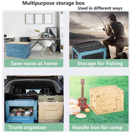 multifunksjonell gjennomsiktig sammenleggbar oppbevaringsboks for utendørs camping. 