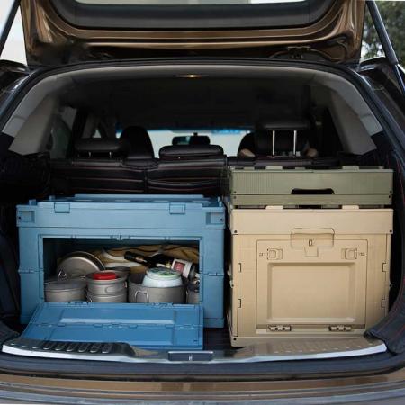 holdbar plast oppbevaringsboks værtett oppbevaringsboks sikker hengelås bil bagasjerom organisator sammenleggbar oppbevaringsboks 