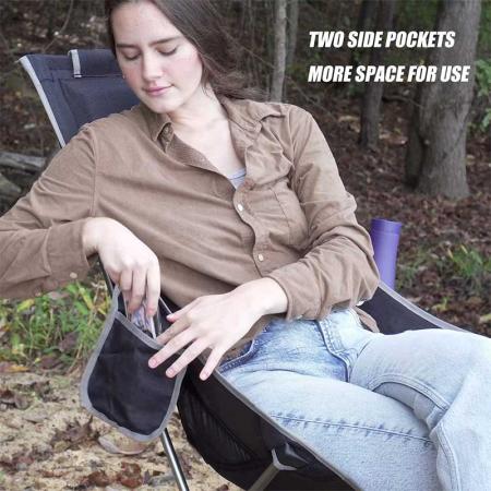 ultralett høyrygg campingstol, lette sammenleggbare stoler med nakkestøtte, bærbar kompakt for utendørs leir, fotturer, piknik 