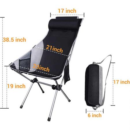 hot-sale ultralett sammenleggbar campingstol, kompakt bærbar ryggsekkstol - høy rygg 