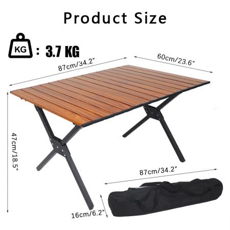 sammenleggbart trebord bærbart campingbord for utendørs/innendørs piknikreise strandcamp BBQ bakgård 