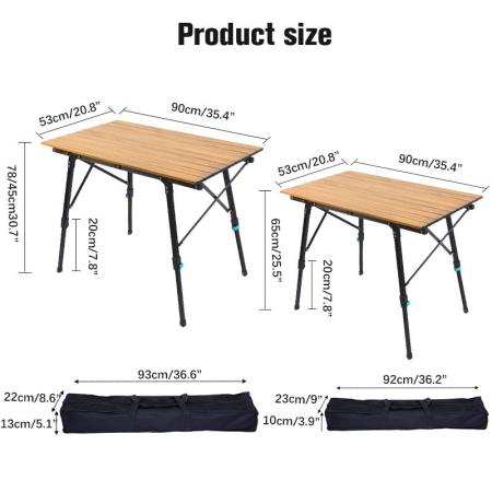 justerbar høyde bord camping bord utendørs bærbart sammenleggbart lett bord for piknik strand høydejusterbart bordben 