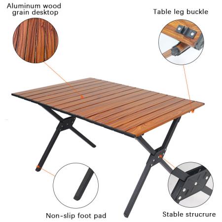sammenleggbart trebord bærbart campingbord for utendørs/innendørs piknikreise strandcamp BBQ bakgård 