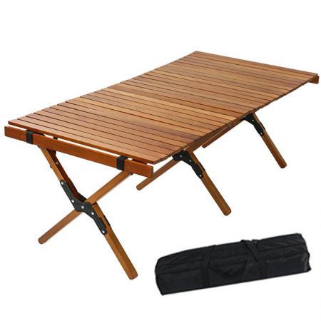 utendørs trebord sammenleggbart trebord rull camping sammenleggbart piknikbord for strandfiske 