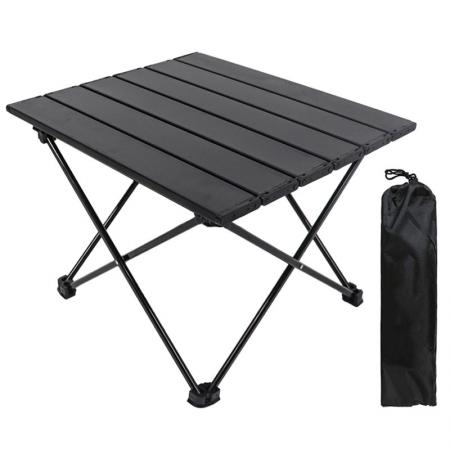 ultralett sammenleggbart strandbord bærbart campingbord med bordplate i aluminium og bæreveske 