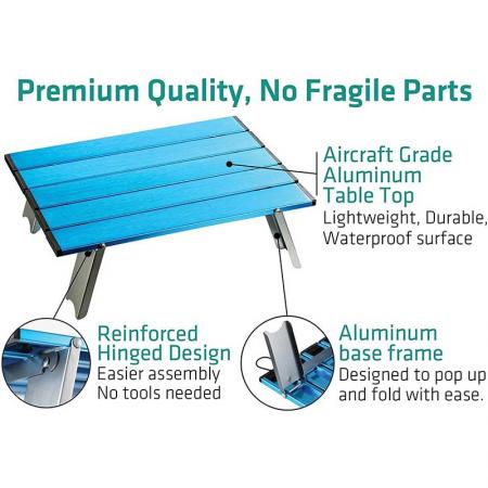 bærbart mini strandbord i aluminium med bæreveske 
