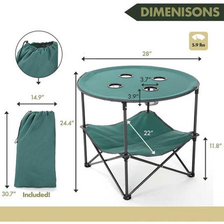sammenleggbart bord bærbart campingbord ultralett kompakt med bæreveske for utendørs piknikcamping 