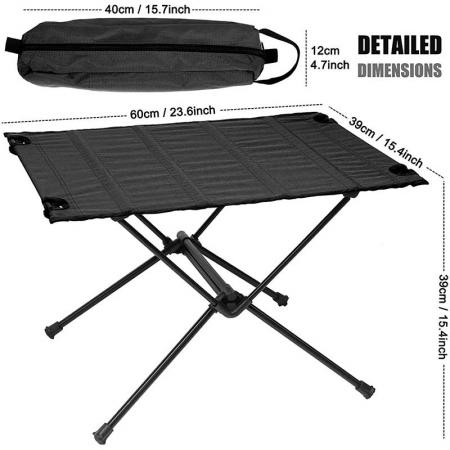 tilpasset bærbart piknikbord i aluminiumsrull, utendørs tur-campingbord 
