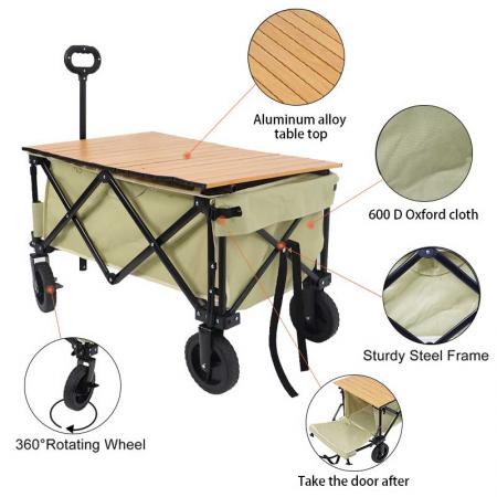 Amazon Basics hageverktøysamling Sammenleggbar sammenleggbar utendørs hagevogn med dekkpose 