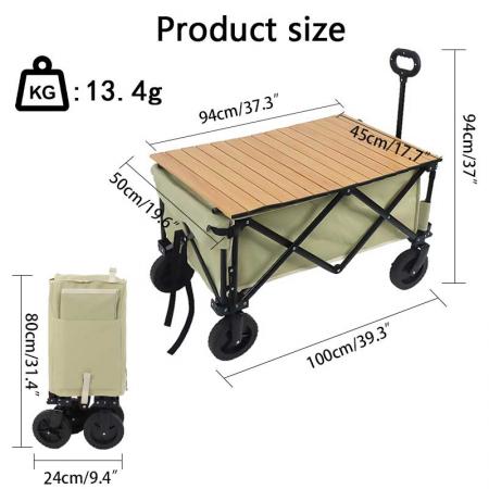 vogn vogn sammenleggbar sammenleggbar verktøy utendørs hage vogn strand vogn camping bærbar vogn stor kapasitet heavy duty 