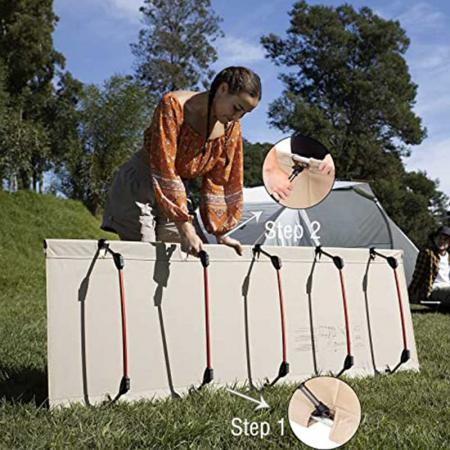 Utendørs ryggsekk i aluminium Ultralett kompakt campingseng 