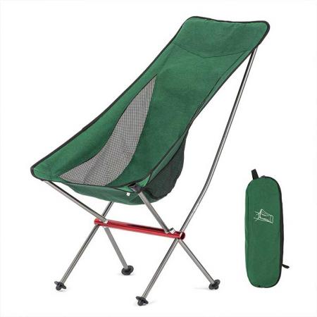 aluminium strandstol sammenleggbar camping høyrygg lettvektsstol med bæreveske for utendørs fotturer backpacking 
