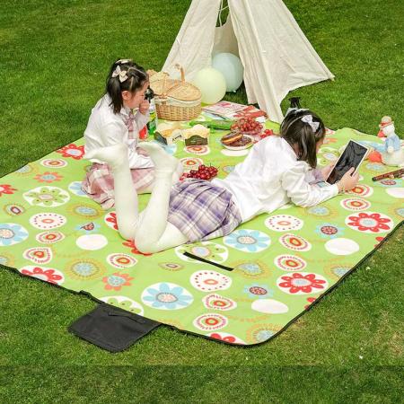 tre lags design luksuriøst piknikteppe utendørs stoff sammenleggbart piknikteppe tilpasset vanntett 