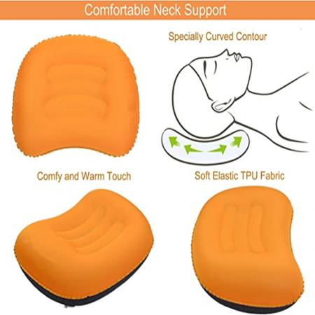 komprimerbare komfortable ergonomiske oppblåsende puter for nakke- og korsryggstøtte 