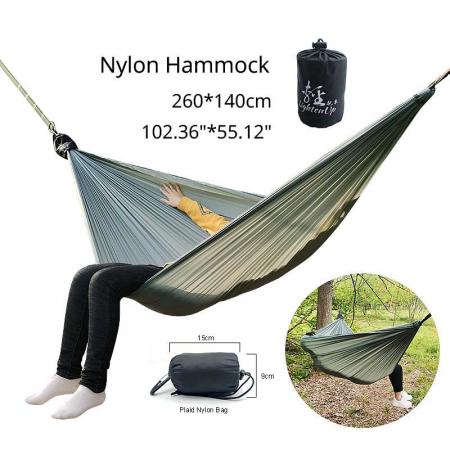 camping fallskjermhengekøye dobbel enkle bærbare hengekøyer med 2 trestropper for backpacking reise strand bakgård 