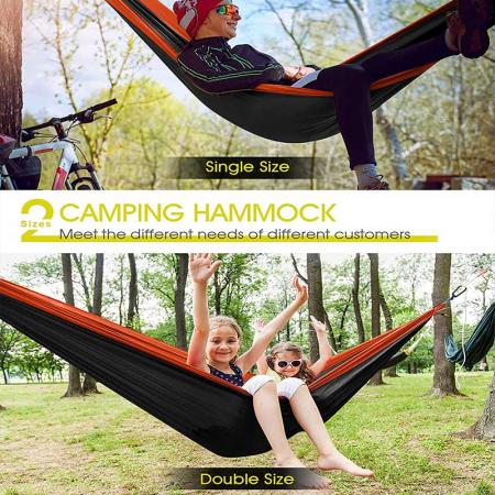 sammenleggbar hengekøye camping nylonhengekøye med trestropper og karabinkroker for utendørs 