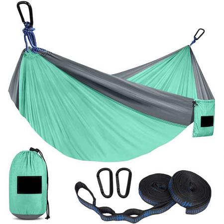 hengekøye camping nylon bærbar dobbel hengekøye camping tilbehør for utendørs 