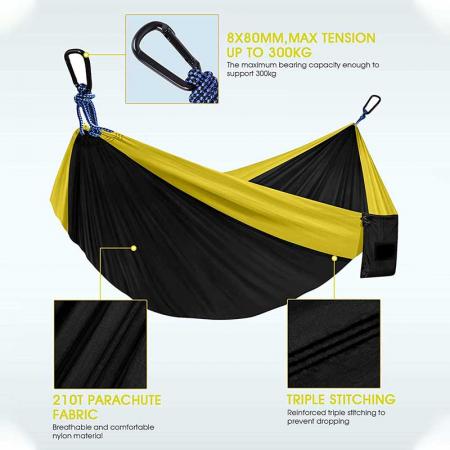 bærbar lett fallskjermhengekøye i nylon for backpacking 
