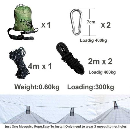 camping hengekøye insektnett myggnett hengekøye for reise backpacking fotturer utendørs aktiviteter 