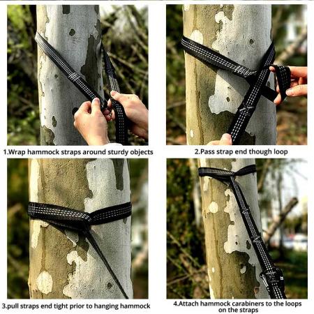 hengekøye stropper med 2 karabinkroker - 10 FT hengekøye stropper for trær 