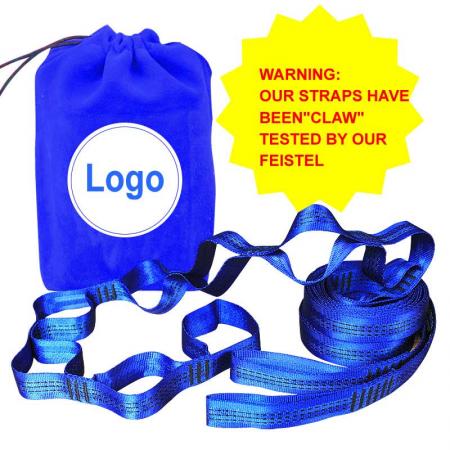 2022 tilpasset logo lav MOQ blå hengekøye stropper for hengekøye opphengssystem sett 