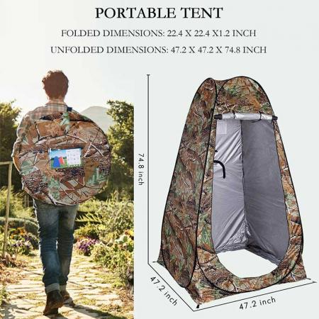 dusjtelt personvern telt pop up dusj stelletoalett telt med bæreveske for utendørs innendørs
 