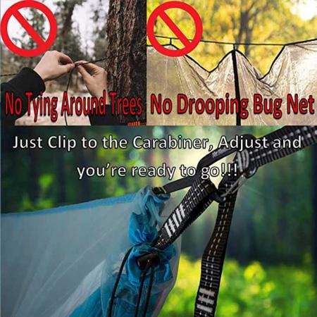 amazon hot salg fabrikkpris hengekøye insektnett utendørs camping myggnett passer til alle enkelt-/dobbelthengekøyer
 