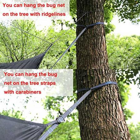 myggnetting hengekøye camping insektnett med opphengssystem holder seg ute for utendørs
 