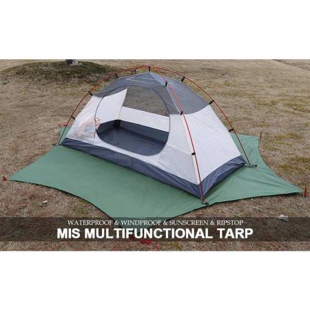 210T polyester telt presenning ultralett camping presenning med dør bærbar hengekøye regnflue premium vanntett hengekøye presenning
 