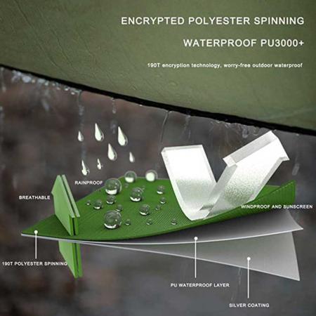 hengekøye regnflue vanntett og lett teltpresenning for ryggsekktur på camping
 
