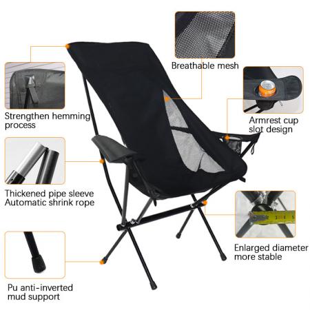 Utendørs strand sammenleggbar lett campingstol 