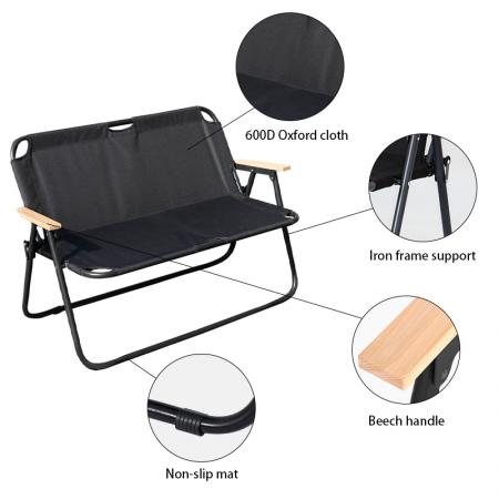 Utemøbler Hage Dobbel Lounge Folding Camp Utendørs sammenleggbare stoler 